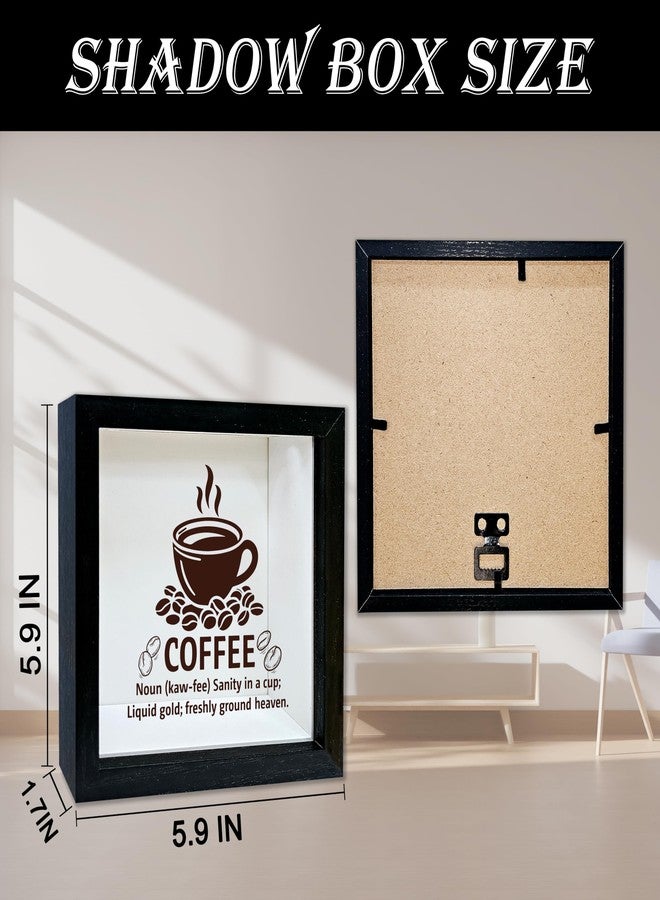 Mueddur Coffee Lover Shadow Box Frame, Travel Keepsake Box with Slot, Coffee Definition Themed Travel Memory Box, Adventure Memory Box Gifts for Coffee Lover, Decorative Wooden Box for Coffee Station-17 - Image 2